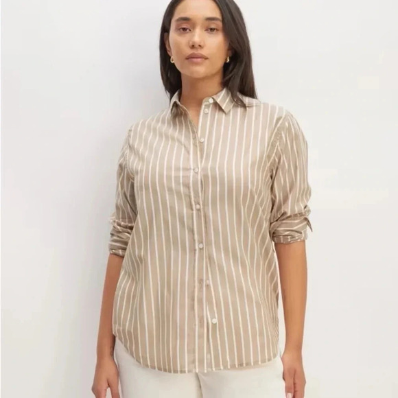 EVERLANE NEW NWT WOMENS TOPS BLOUSE SILKY COTTON SHIRT SIZE SMALL - Picture 1 of 9